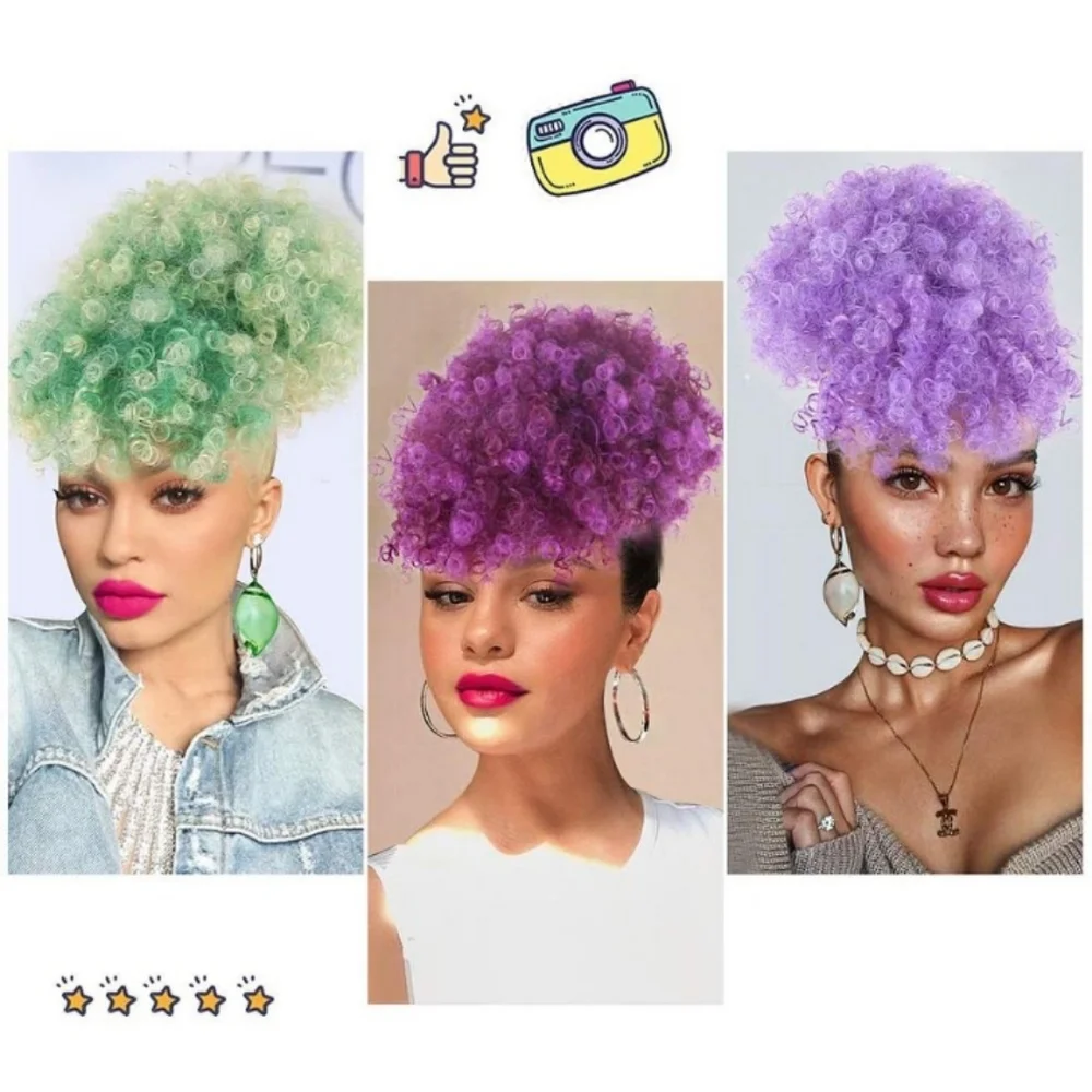 Blooming Hair Drawstring Ponytail With Bang